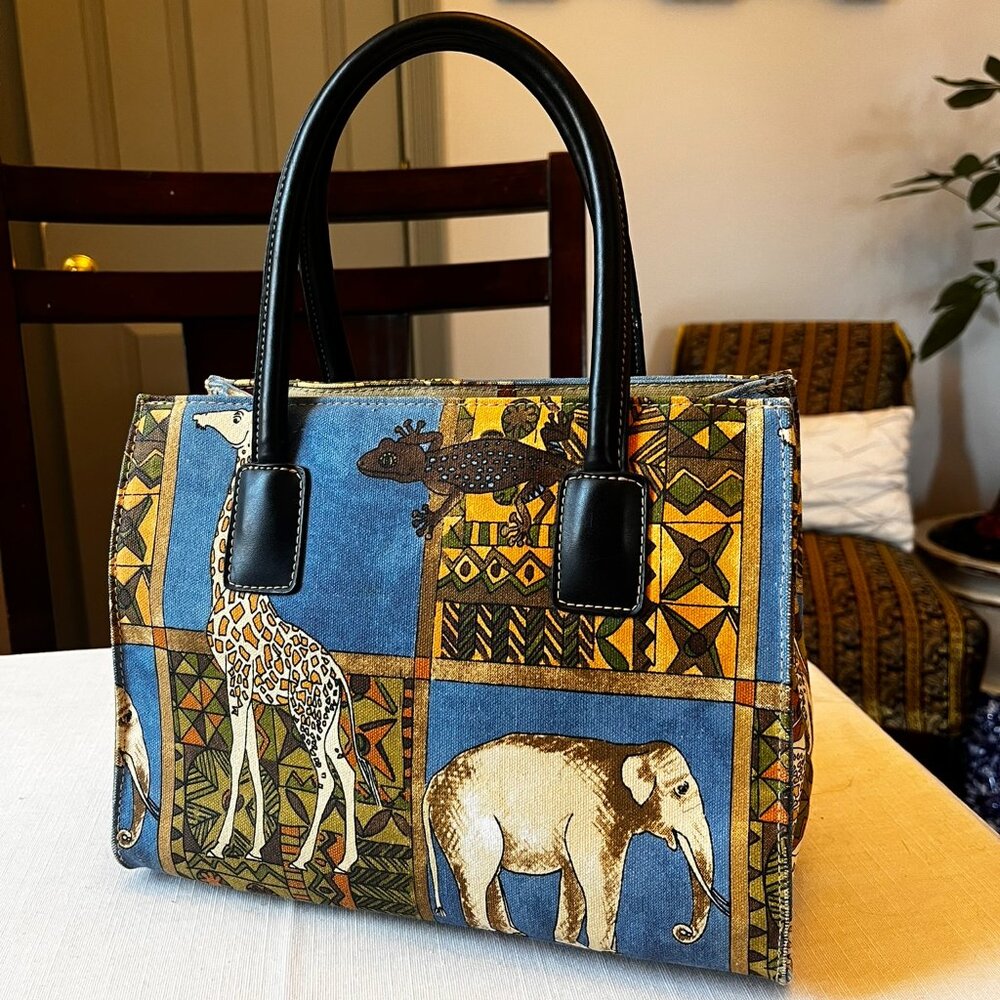 Wild & Wonderful African Safari Fabric Beaded Handbag